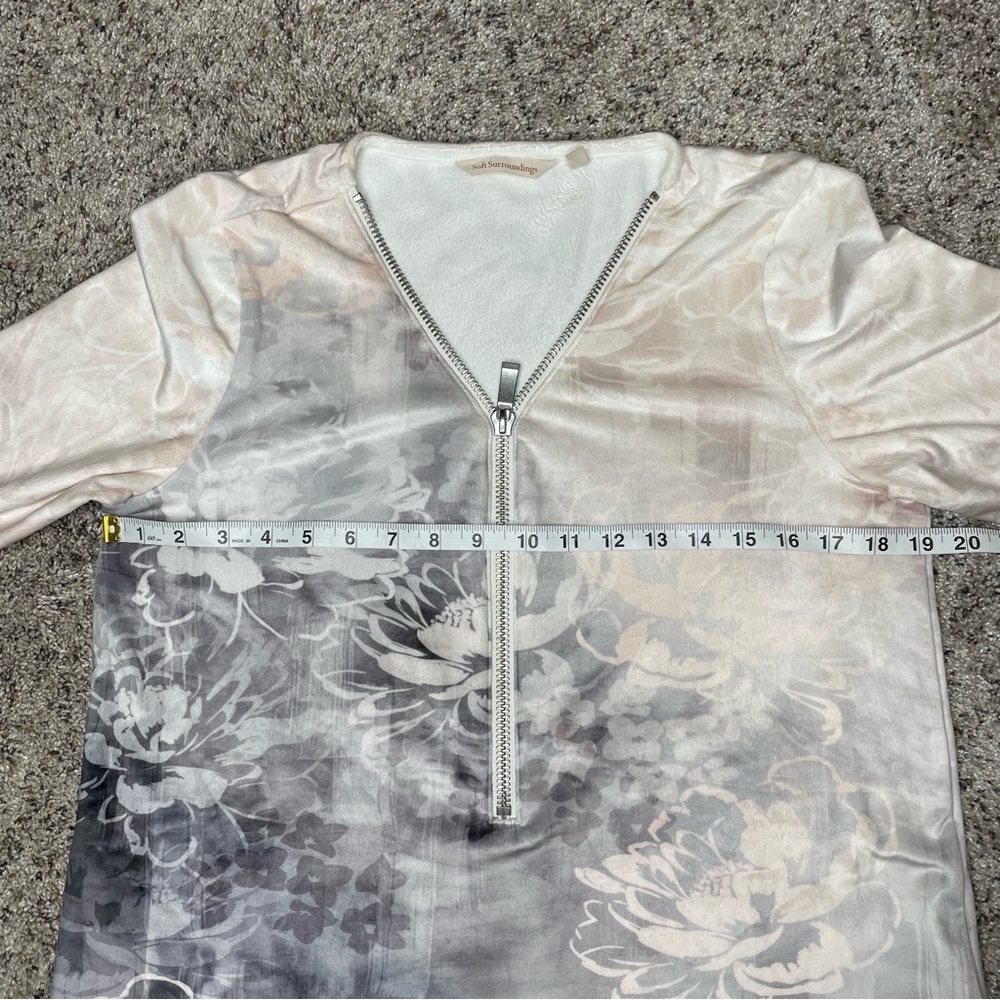 Soft Surroundings Corrina Half Zip Floral Long Sleeve Tunic Top Blouse Small S - Picture 7 of 8